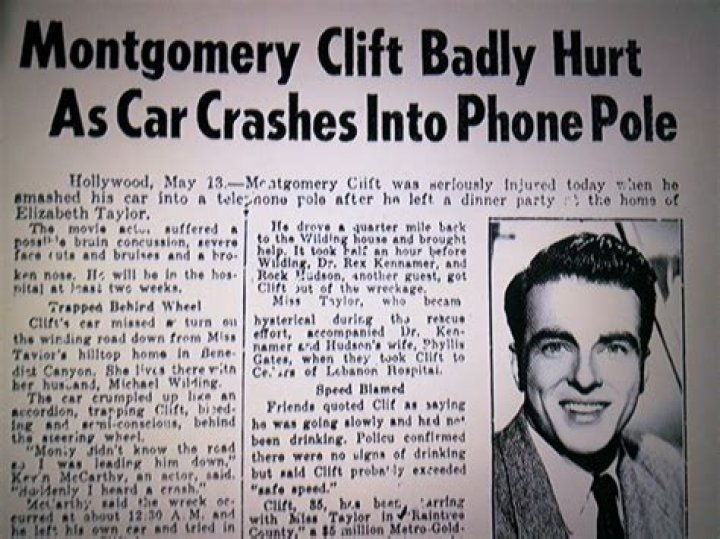Accident Elizabeth Taylor Montgomery Clift Rain Tree County Monty