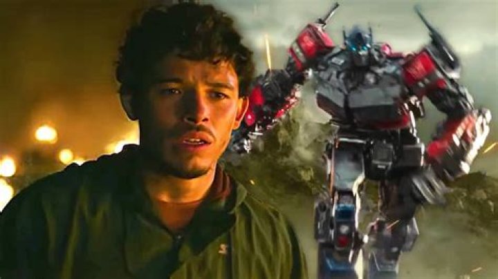 Anthony Ramos and Optimus Prime in Transformers Rise of the Beasts
