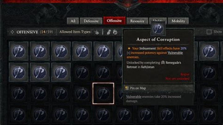 Aspect of Corruption in Diablo 4