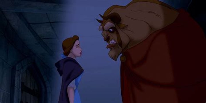 Belle faces the Beast in the dungeon in Beauty and the Beast