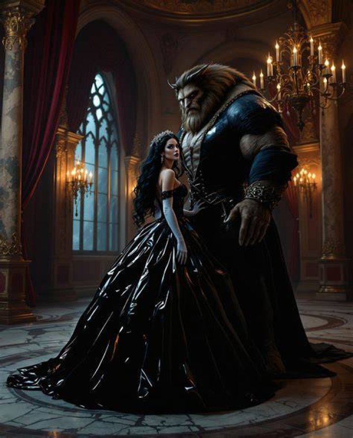 Belle stands over a dying Beast in Beauty and the Beast
