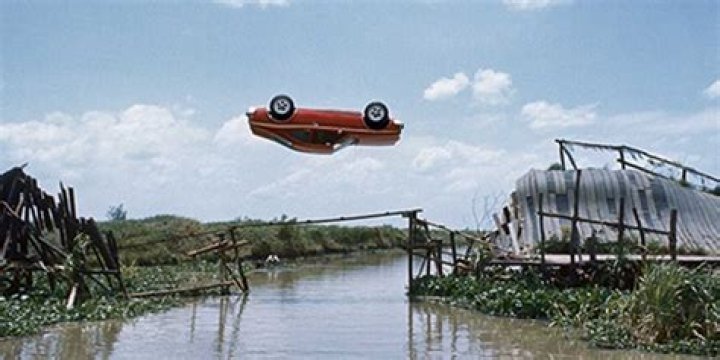 Bond flips a car in midair in The Man with the Golden Gun