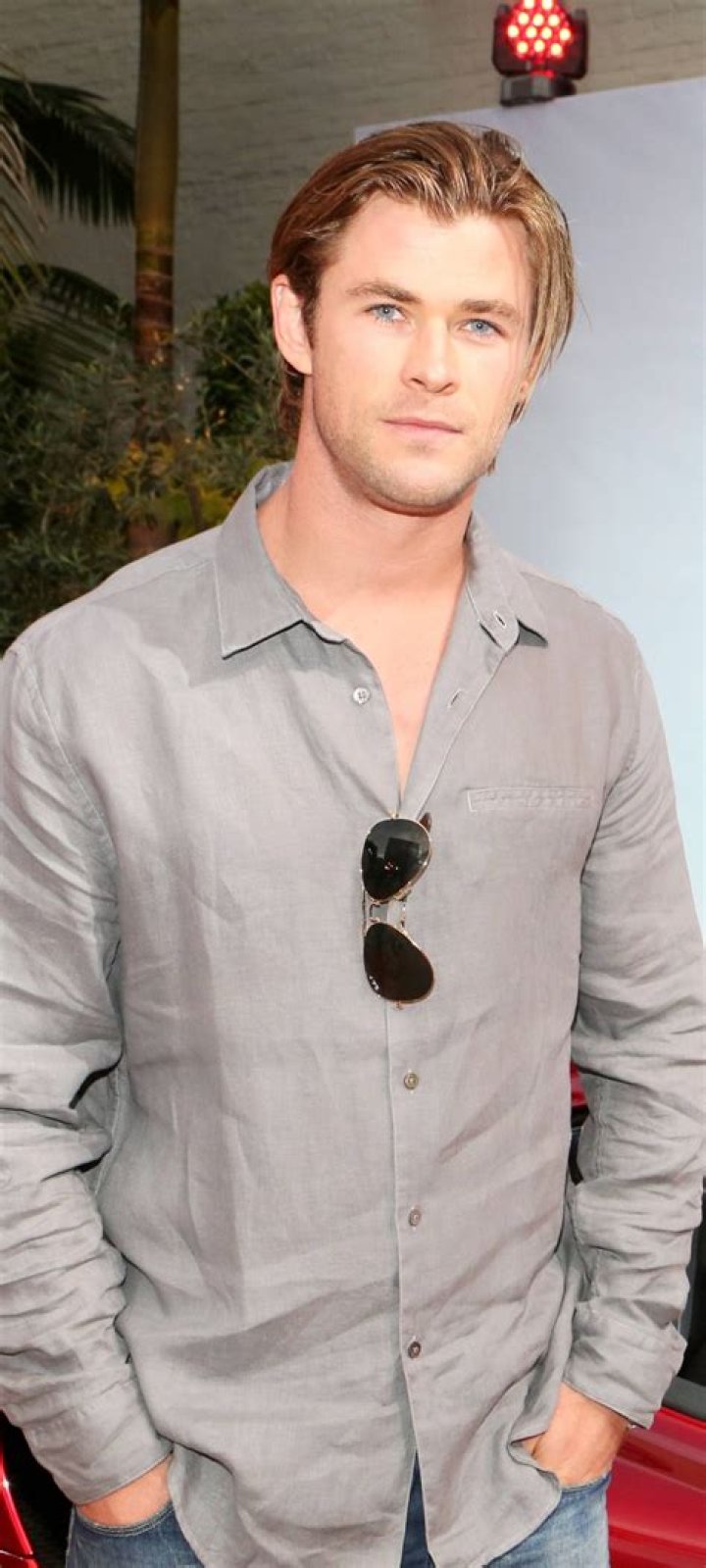 Chris Hemsworth with his shirt unbuttoned in Bad Times at the El Royale.