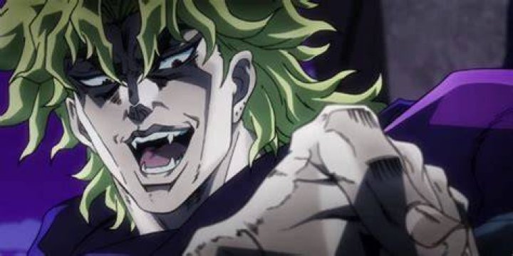 Dio Brando laughing and pointing