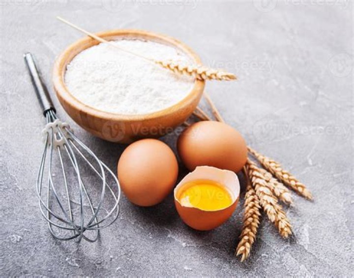 Eggs And Flour Ingredients For Dough Preparation Stock Image Image of