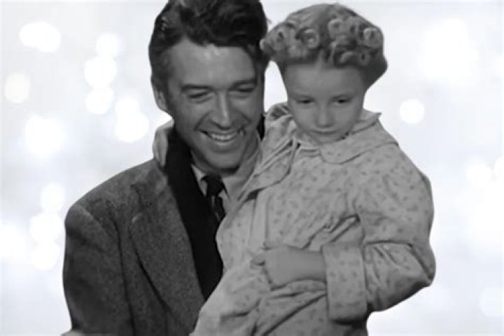 George hugging Zuzu in It's a Wonderful Life