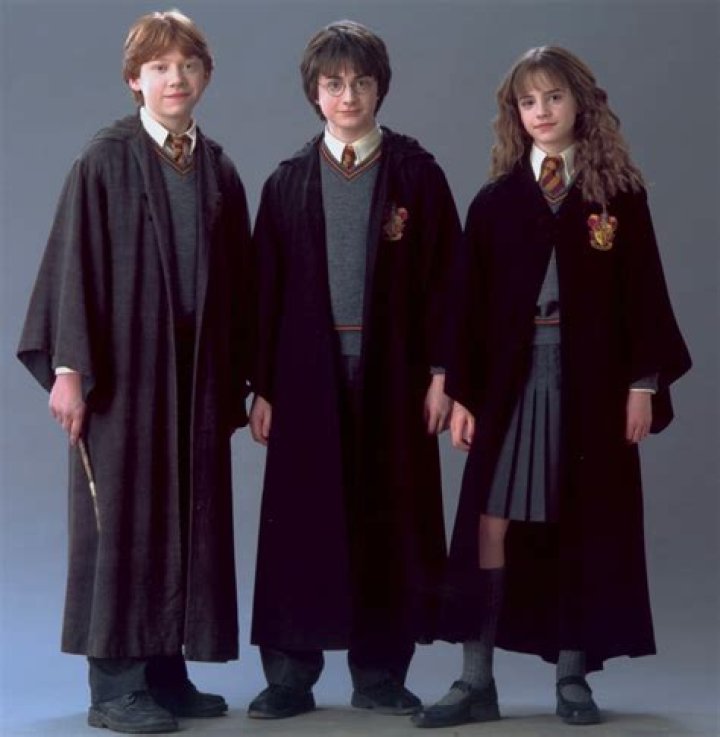 Harry Hermione and Ron in Moaning Myrtle's bathroom