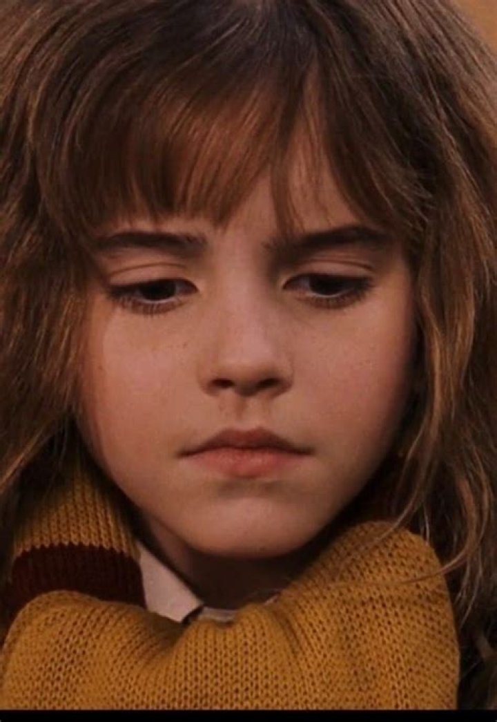 Hermione looking at the camera in Harry Potter