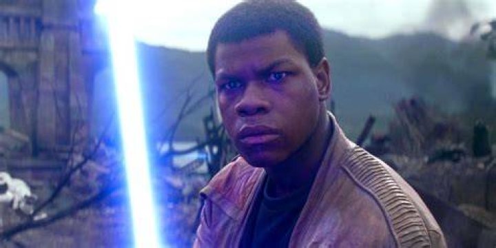 John Boyega as Finn looking serious in Star Wars The Rise of Skywalker