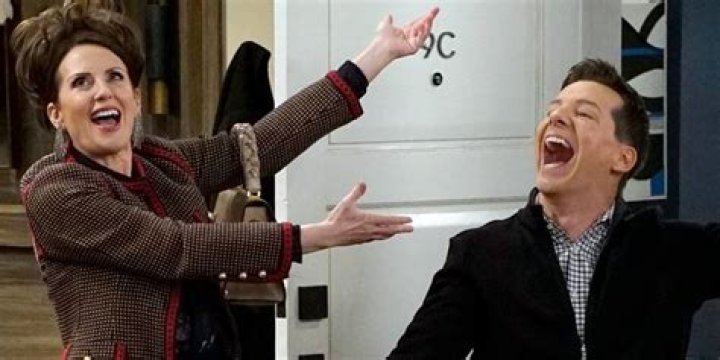 Karen gestures to Jack in Will and Grace
