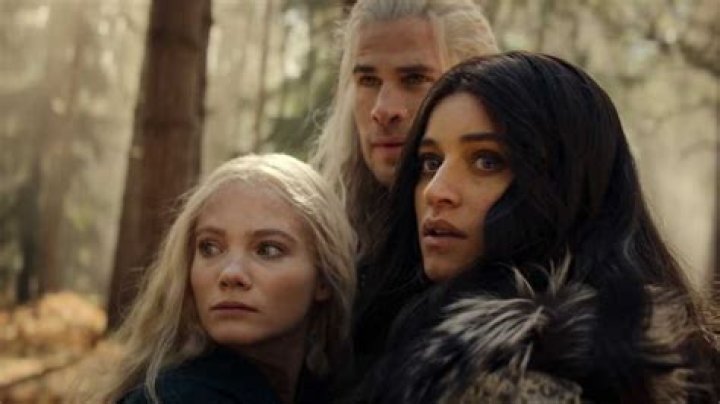Liam Hemsworth and Yennefer, Ciri, and Geral in The Witcher