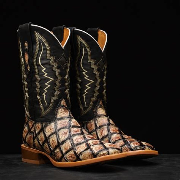 Men&rsquo;s Genuine Fish Scale Skin Boots Square Toe Alfa Western Wear
