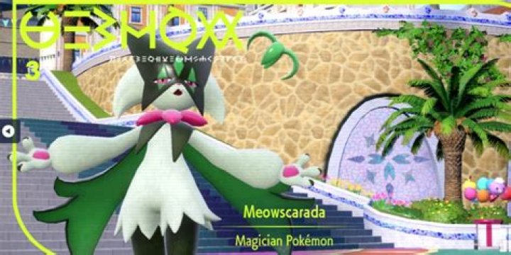 Meowscarada spreading its arms while standing in Pok&eacute;mon Scarlet & Violet