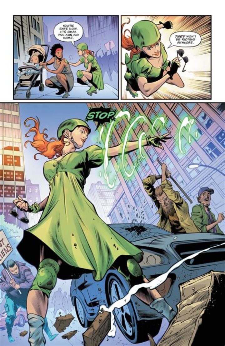 Power Girl taking a drink in Teen Titans.