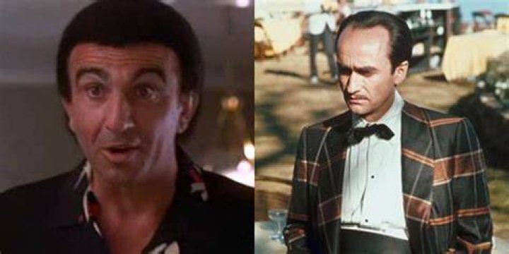Split image showing Fredo at a wedding and Fredo with Michael in Havana in The Godfather
