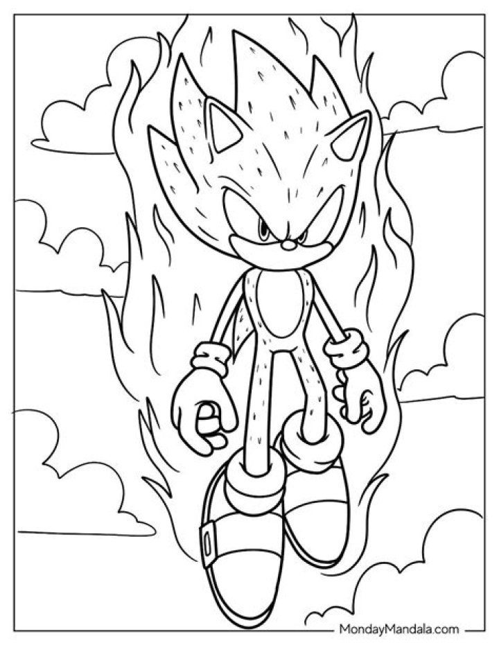 Super Sonic Coloring Pages Printable