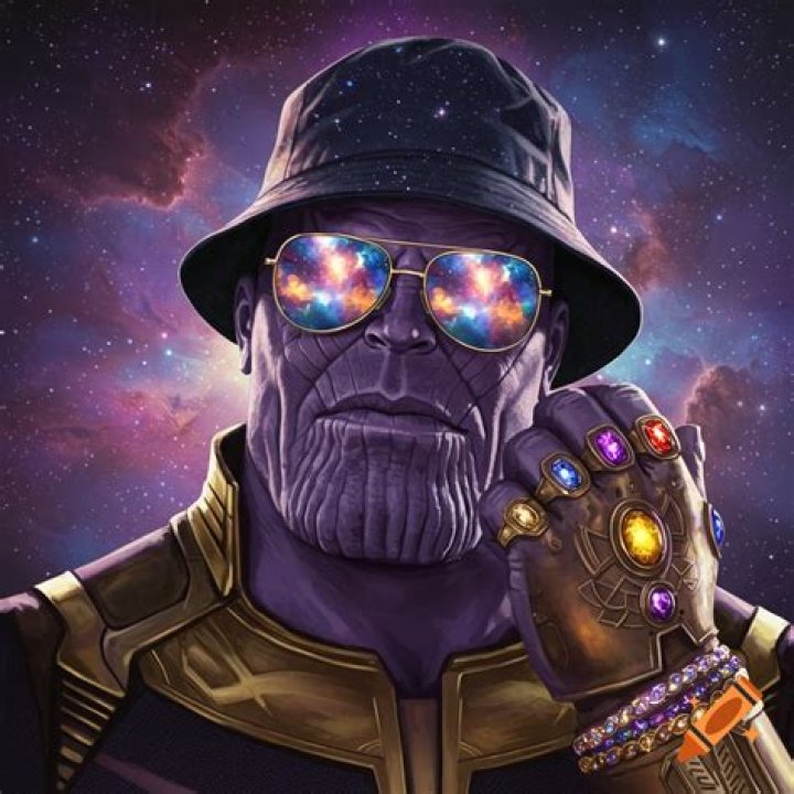Thanos wearing VR goggles, highly detailed, intricate, Stable